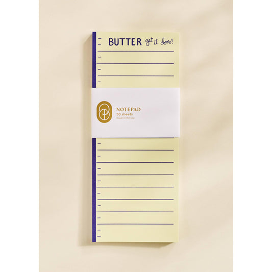 Butter Get It Done Notepad | Butter Themed Cute Yellow Lined List Pad