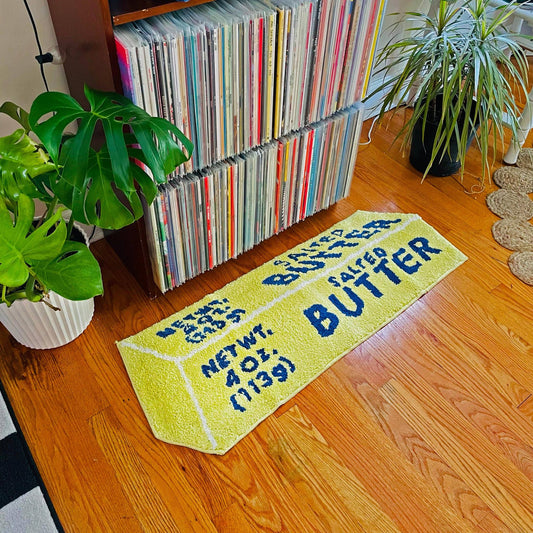 Butter Ultrasoft Rug in Yellow | Slip Resistant Door Mat 38" x 14"