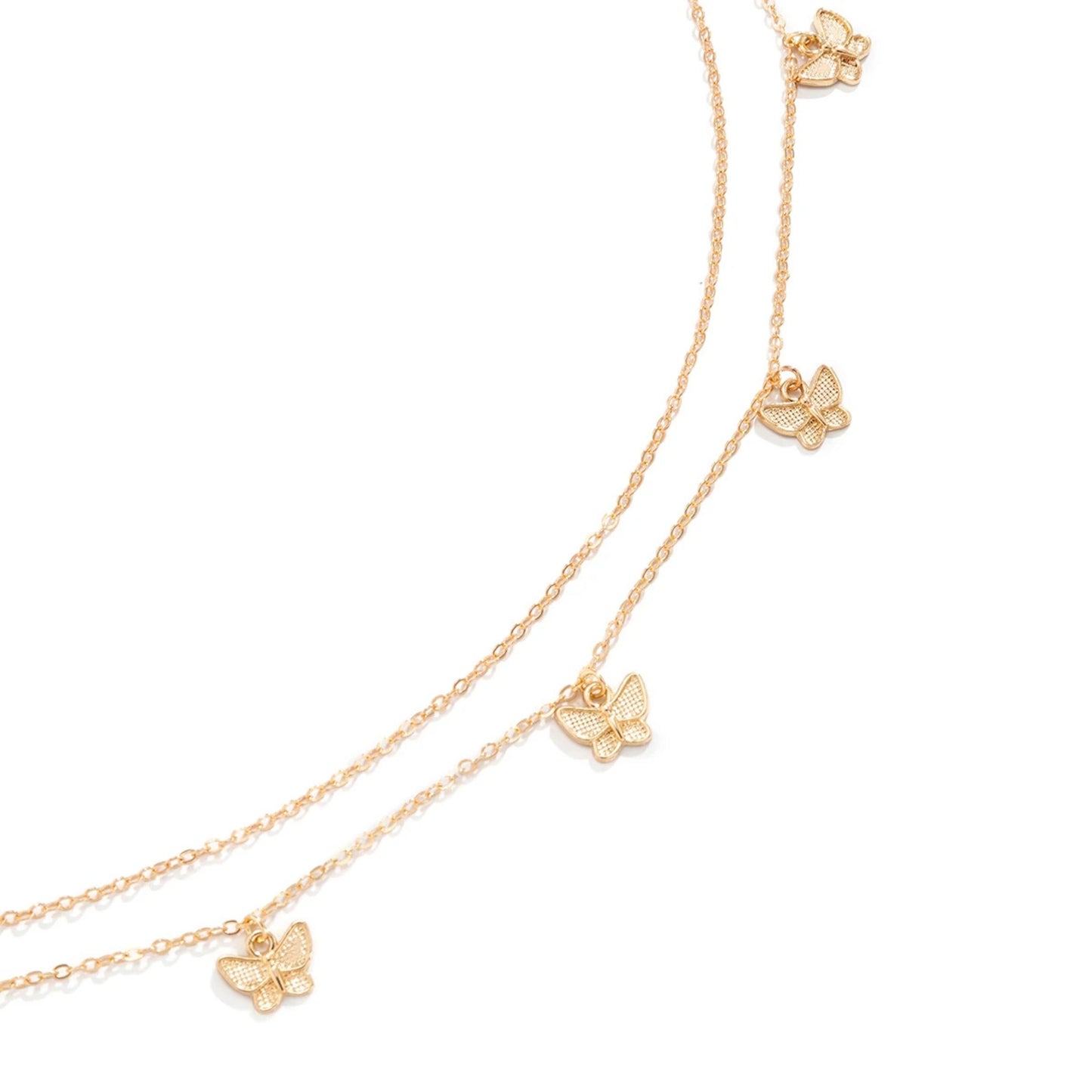 Butterfly Waist Chain Jewelry Set of 2 | Gold Chains with Butterfly Charms