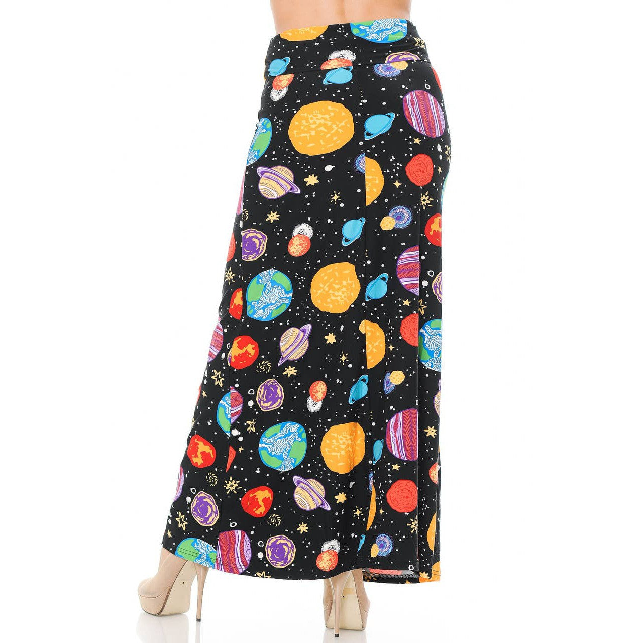 Buttery Smooth Planets in Space Maxi Skirt Sizes 0-3X Plus Size Available