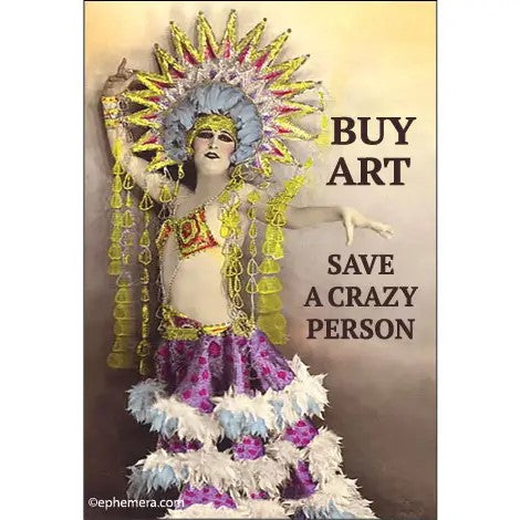 Buy Art Save A Crazy Person Rectangular Magnet | Refrigerator Magnetic Surface Decor | 3" x 2"