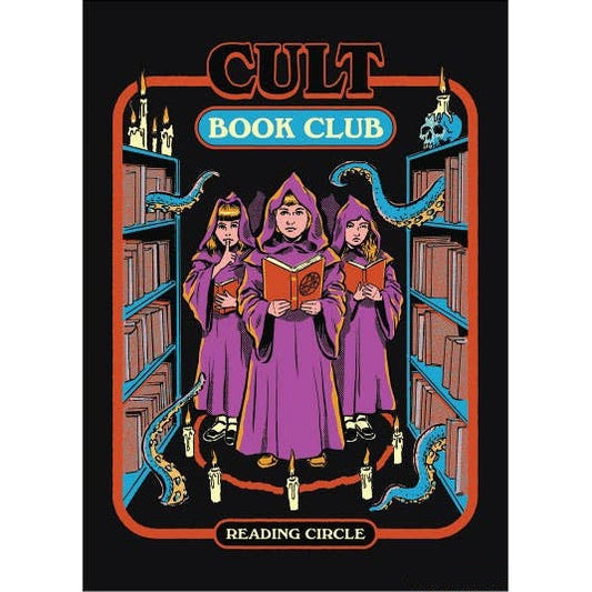 CULT Book Club….Reading Circle Rectangular Fridge Magnet | '80s Children's Book Style Satirical Art by Steven Rhodes