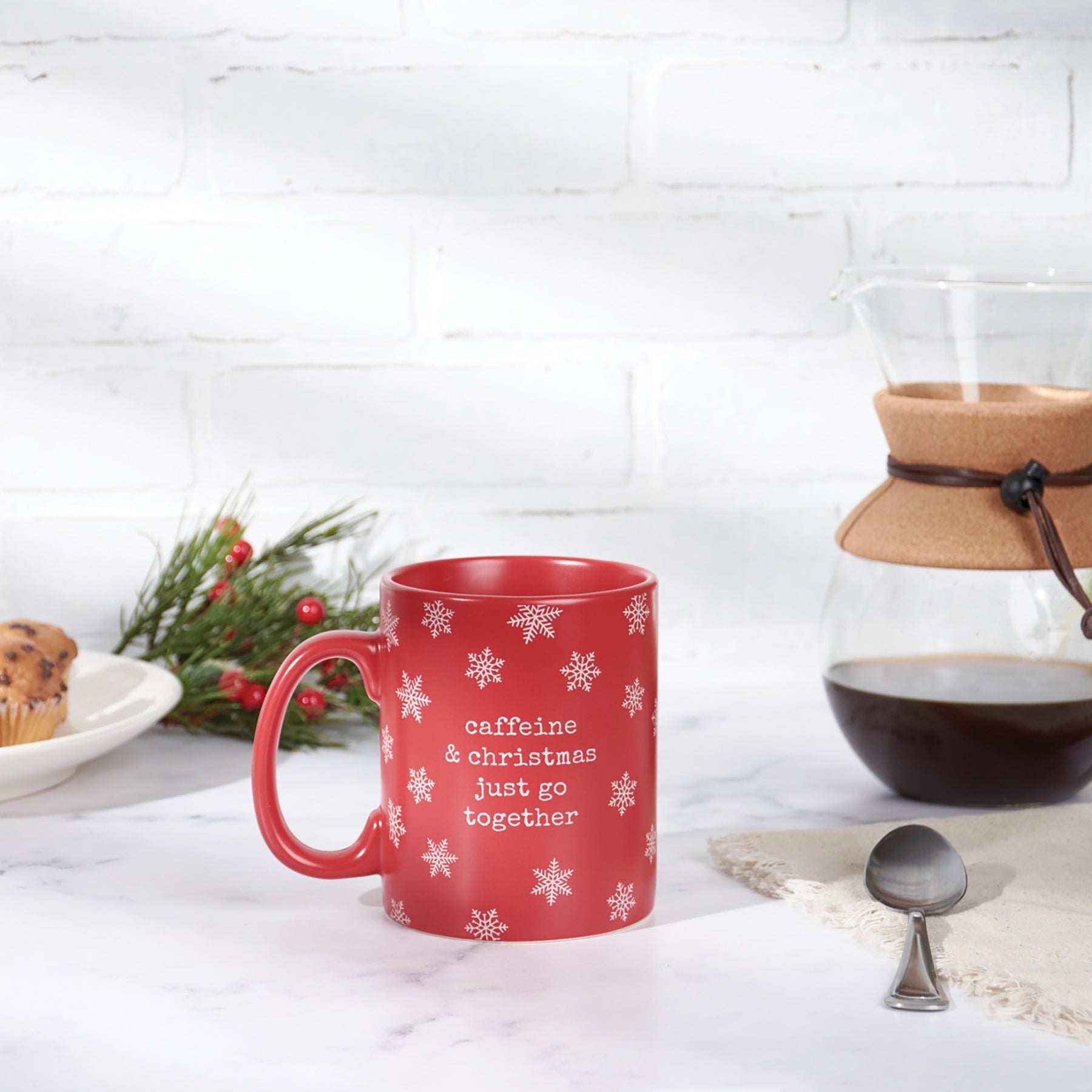 Caffeine And Christmas Just Go Together Coffee Mug | Holds 20 oz.