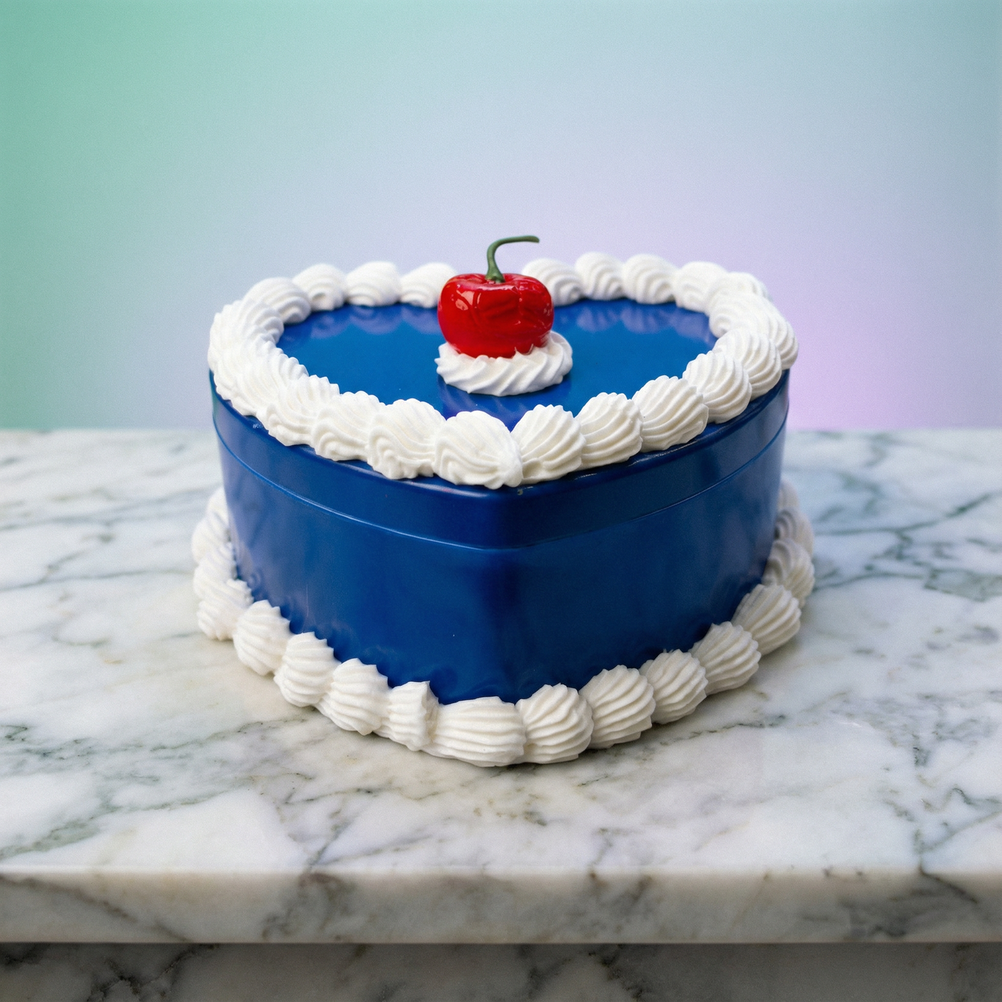 Cake Jewelry Box | Hand Decorated Small Heart Cake Storage Box in Blue or Pink