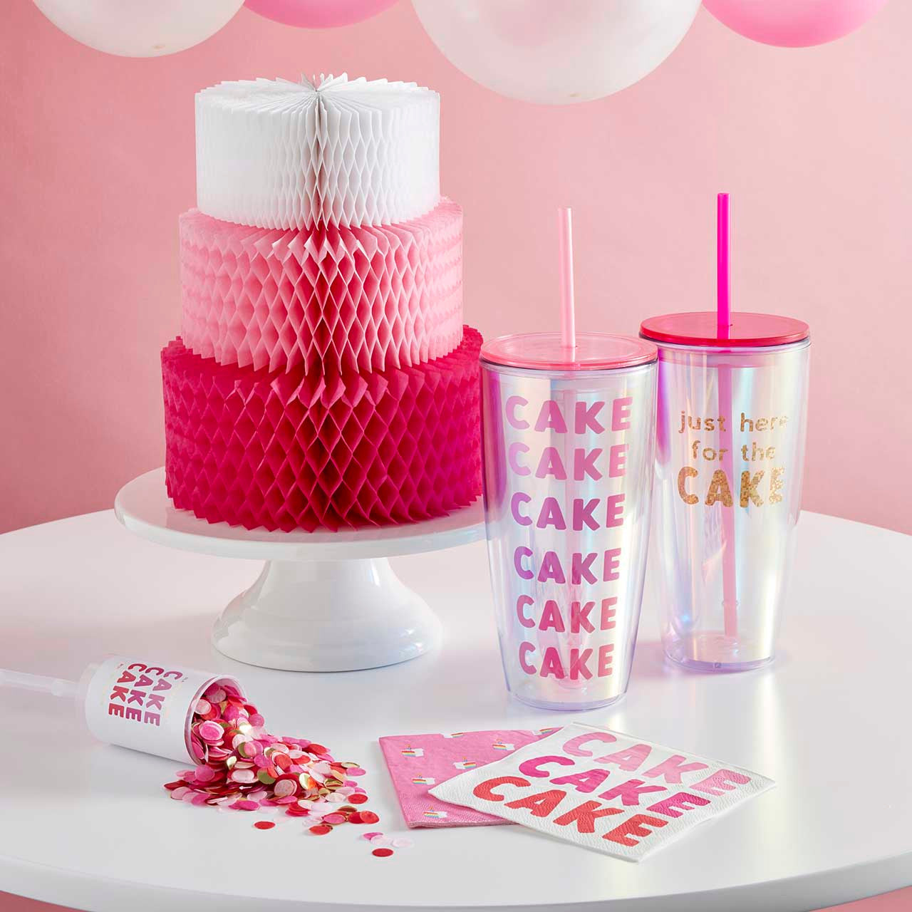 Cake Pattern Beverage Napkins | Birthday Cocktail Party Paper Napkin | 5"