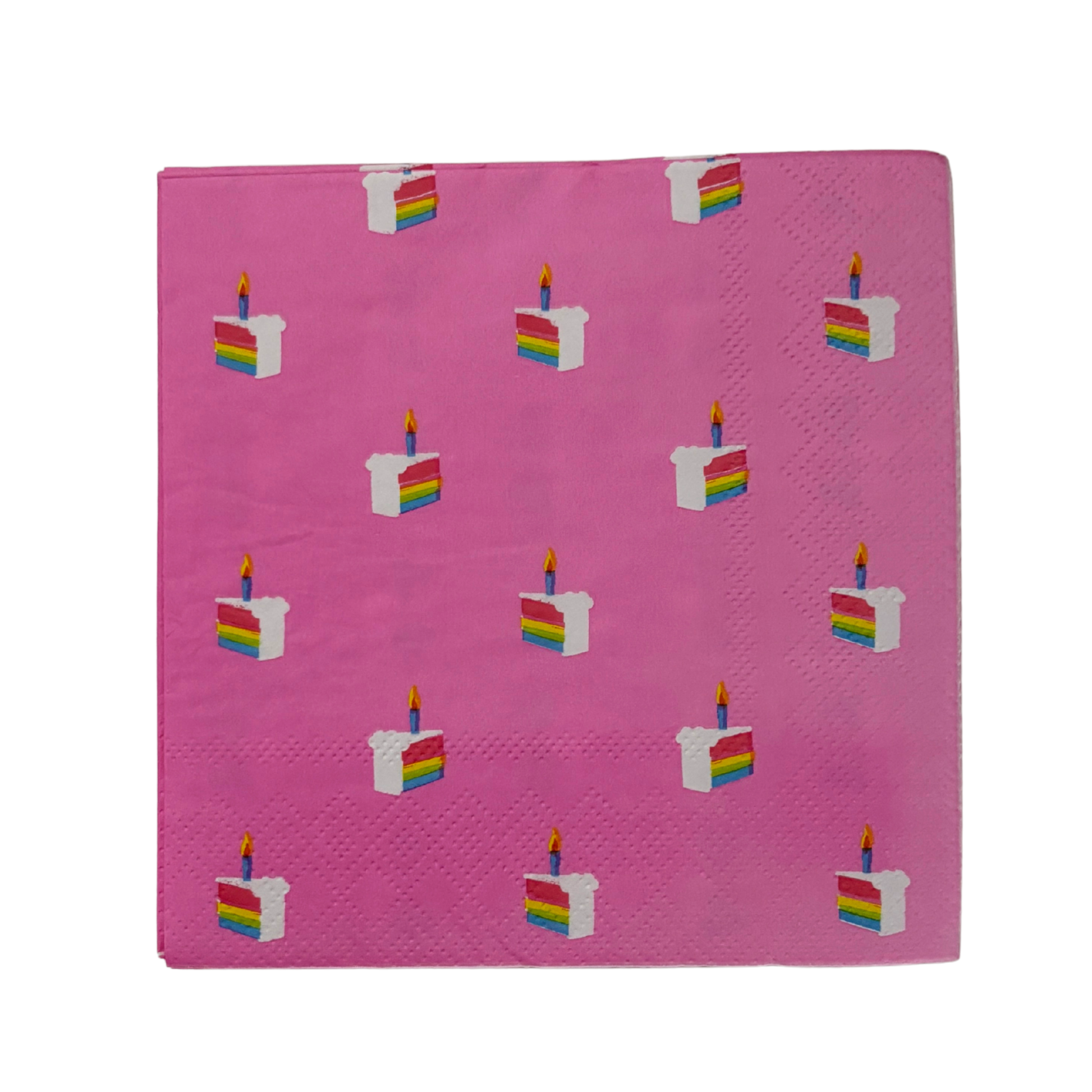 Cake Pattern Beverage Napkins | Birthday Cocktail Party Paper Napkin | 5"