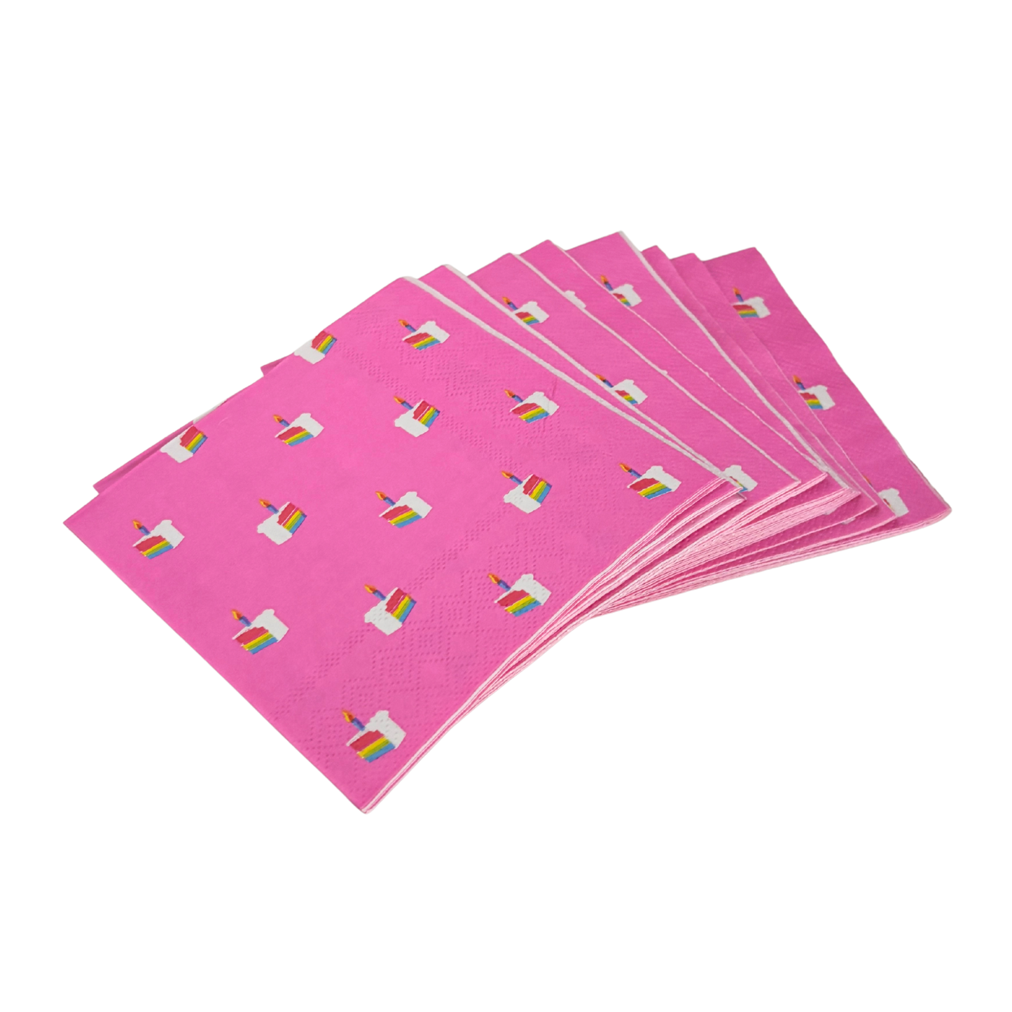 Cake Pattern Beverage Napkins | Birthday Cocktail Party Paper Napkin | 5"