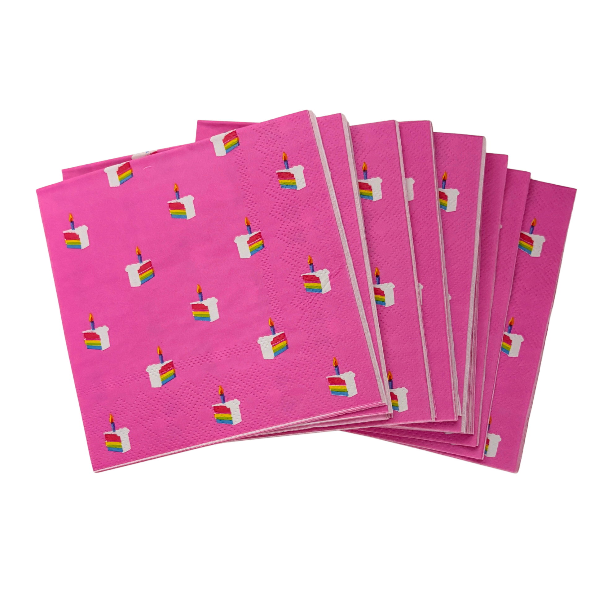 Cake Pattern Beverage Napkins | Birthday Cocktail Party Paper Napkin | 5"