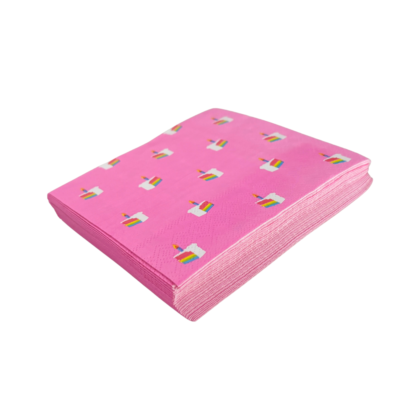 Cake Pattern Beverage Napkins | Birthday Cocktail Party Paper Napkin | 5"