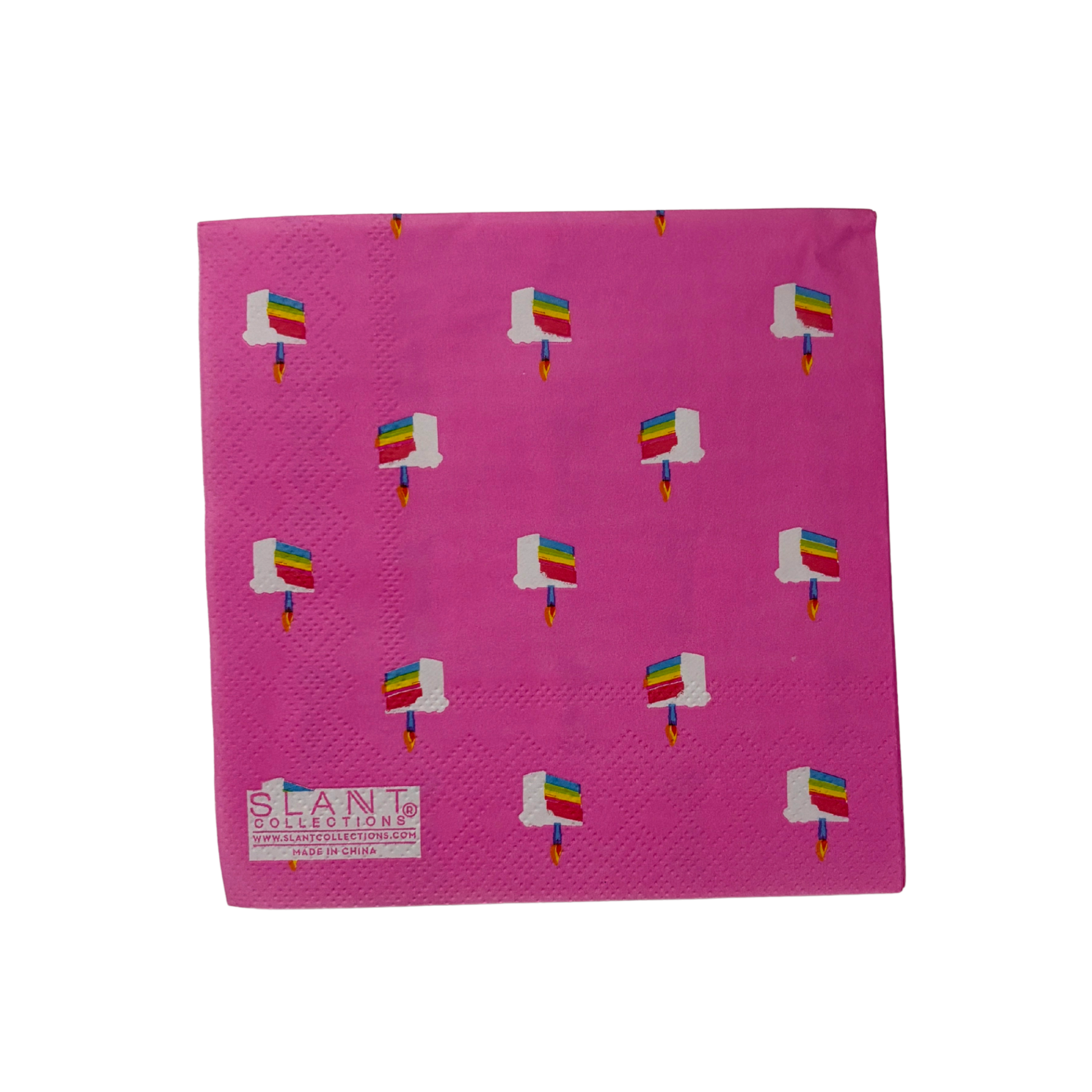 Cake Pattern Beverage Napkins | Birthday Cocktail Party Paper Napkin | 5"