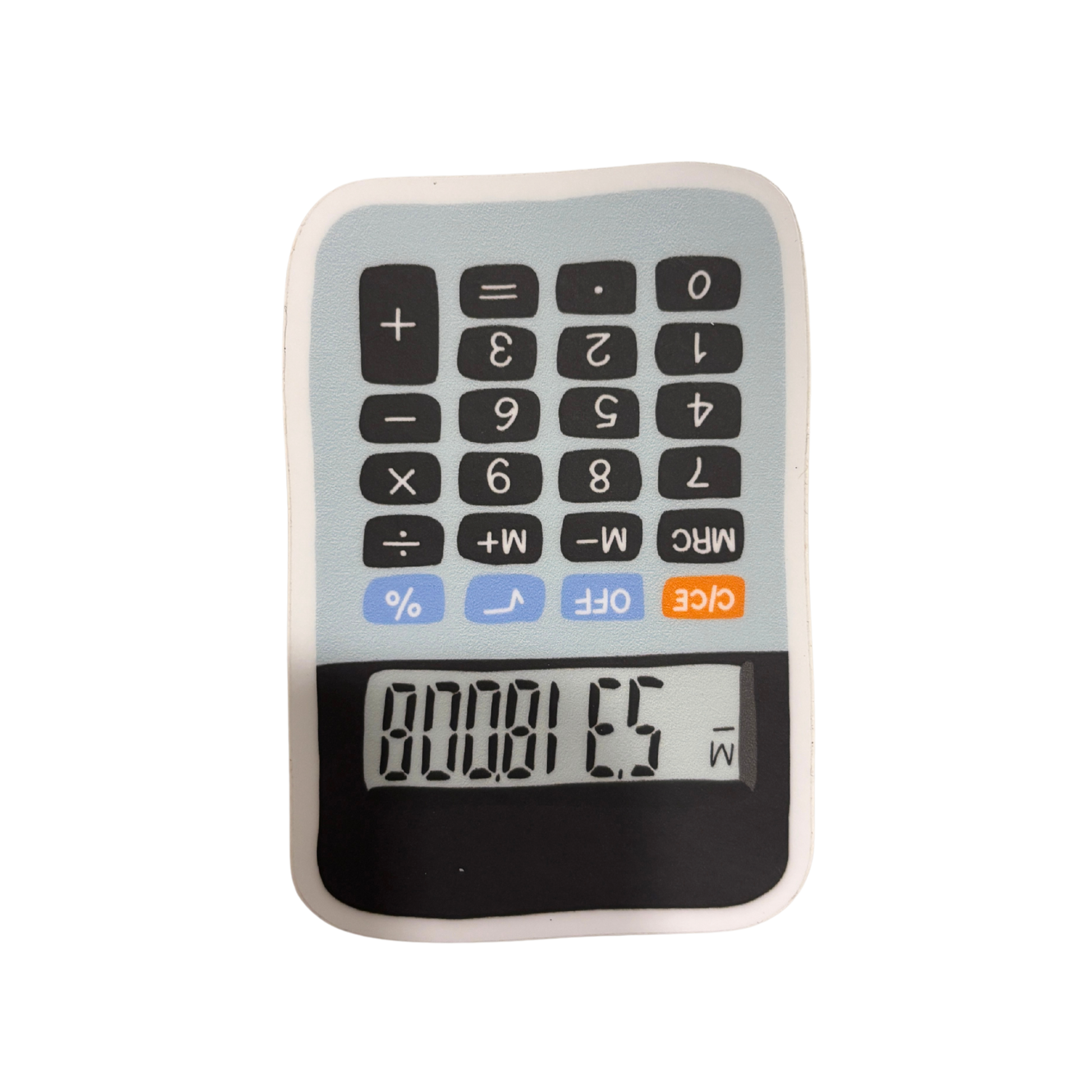 Calculator "BOOBIES" Vinyl Sticker | Funny Upside Down Calculator | 3"