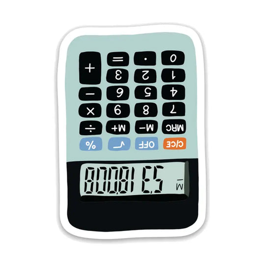 Calculator "BOOBIES" Vinyl Sticker | Funny Upside Down Calculator | 3"-Drawn Goods-The Bullish Store