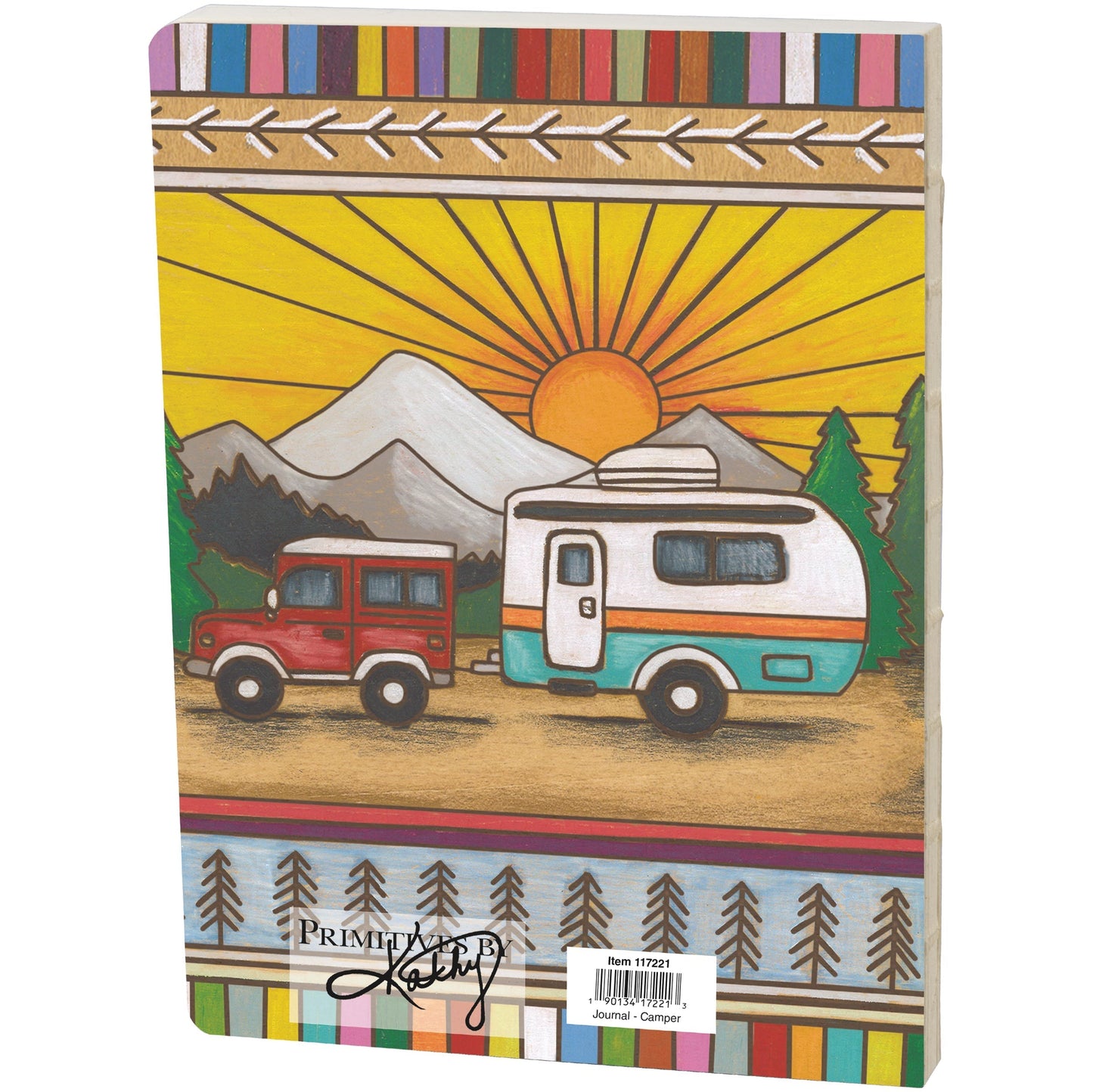 Camper Double-Sided Journal | Wood Burned Camper Trailer Art Designs Notebook