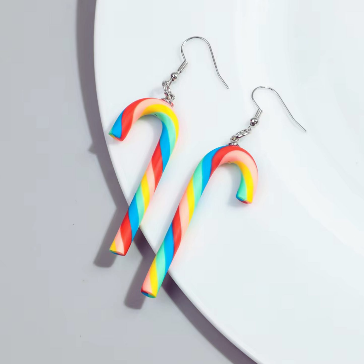 Candy Cane Earrings in Candy Stripe or Rainbow