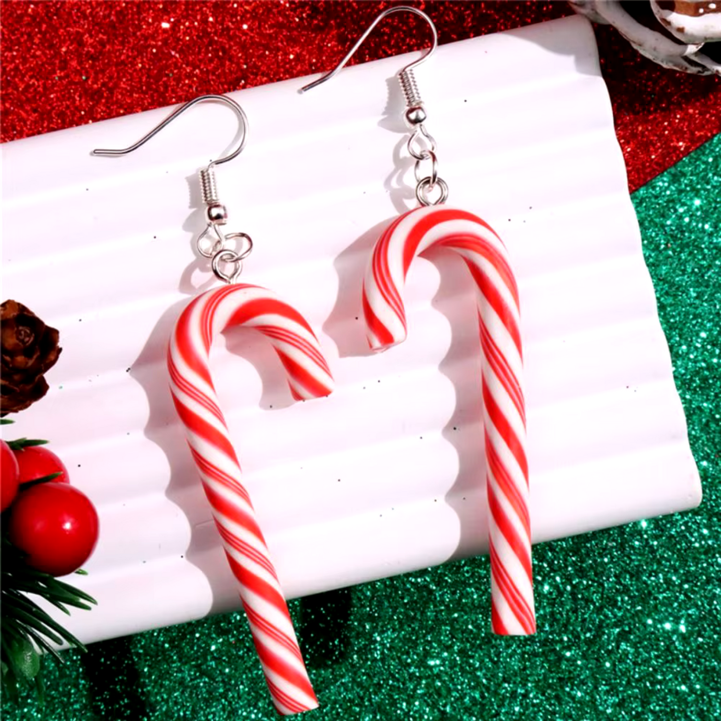 Candy Cane Earrings in Candy Stripe or Rainbow