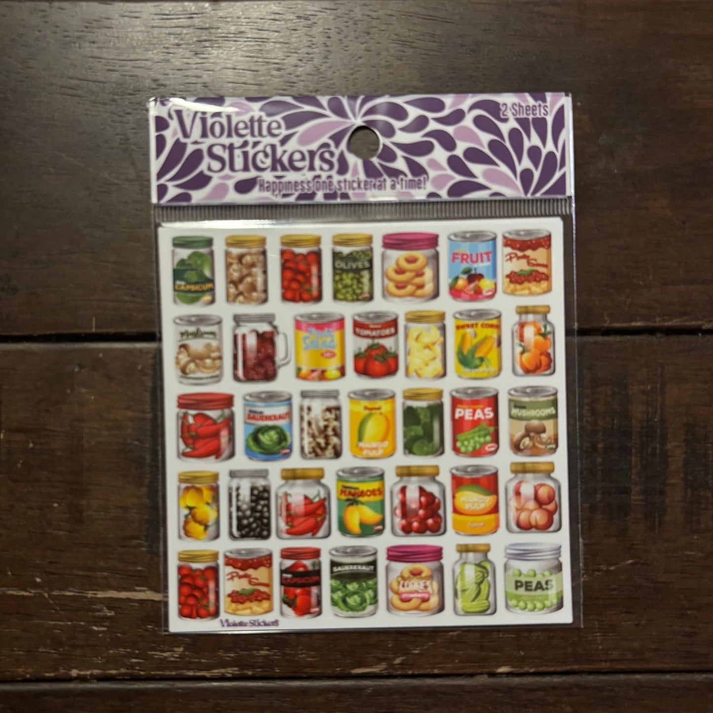 Cans and Jars of Food Stickers | 4" x 4" Stickers | 2 Sheets