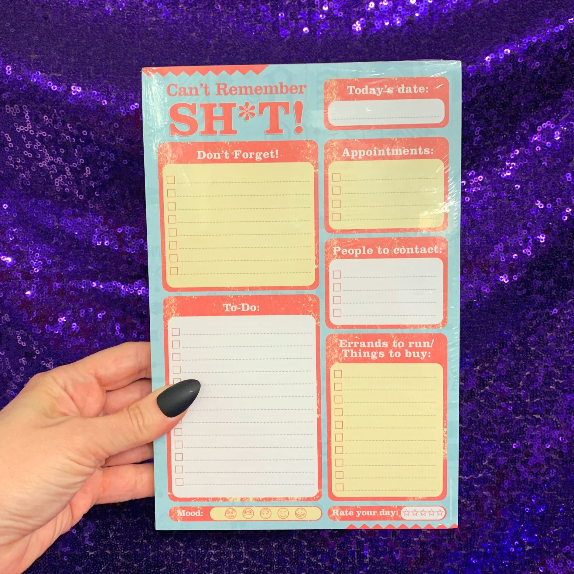 Can't Remember Sh*t To Do List Note Pad | 60 Tearable Sheets 6" x 9" Funny Profanity Stationery List Pad