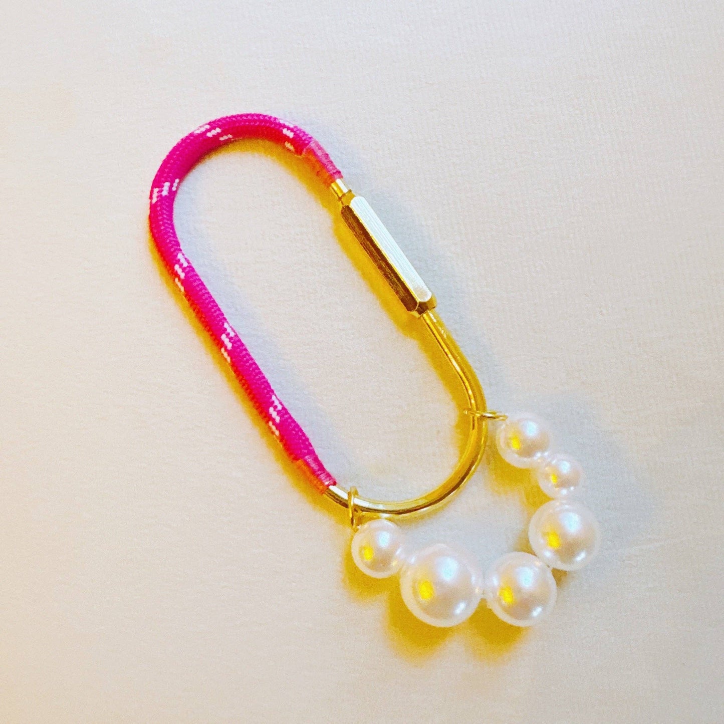 Carabiner Bag Charm | Roped and Pearled Shackle Bag Decor