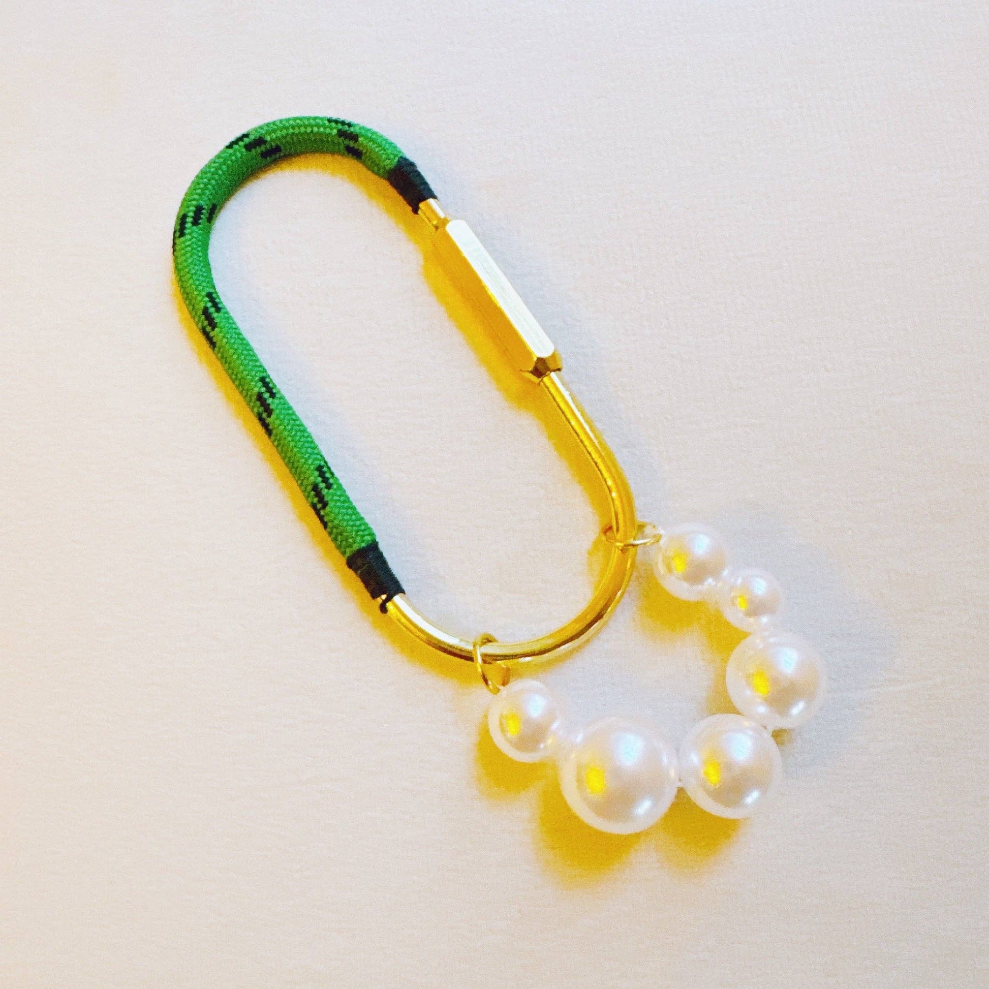 Carabiner Bag Charm | Roped and Pearled Shackle Bag Decor