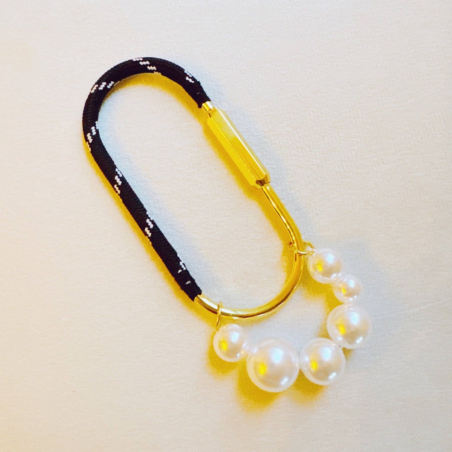 Carabiner Bag Charm | Roped and Pearled Shackle Bag Decor