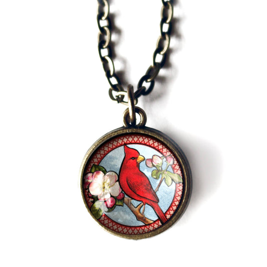 Cardinal Simple Reversible Cottagecore Pendant Necklace-Divine Iguana-The Bullish Store