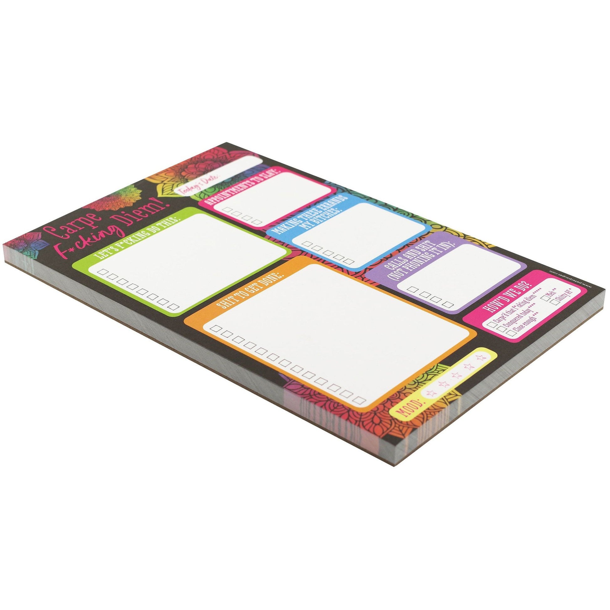 Carpe F*cking Diem Note Pad | 60 Tearable Sheets 6" x 9" Stationery List Pad