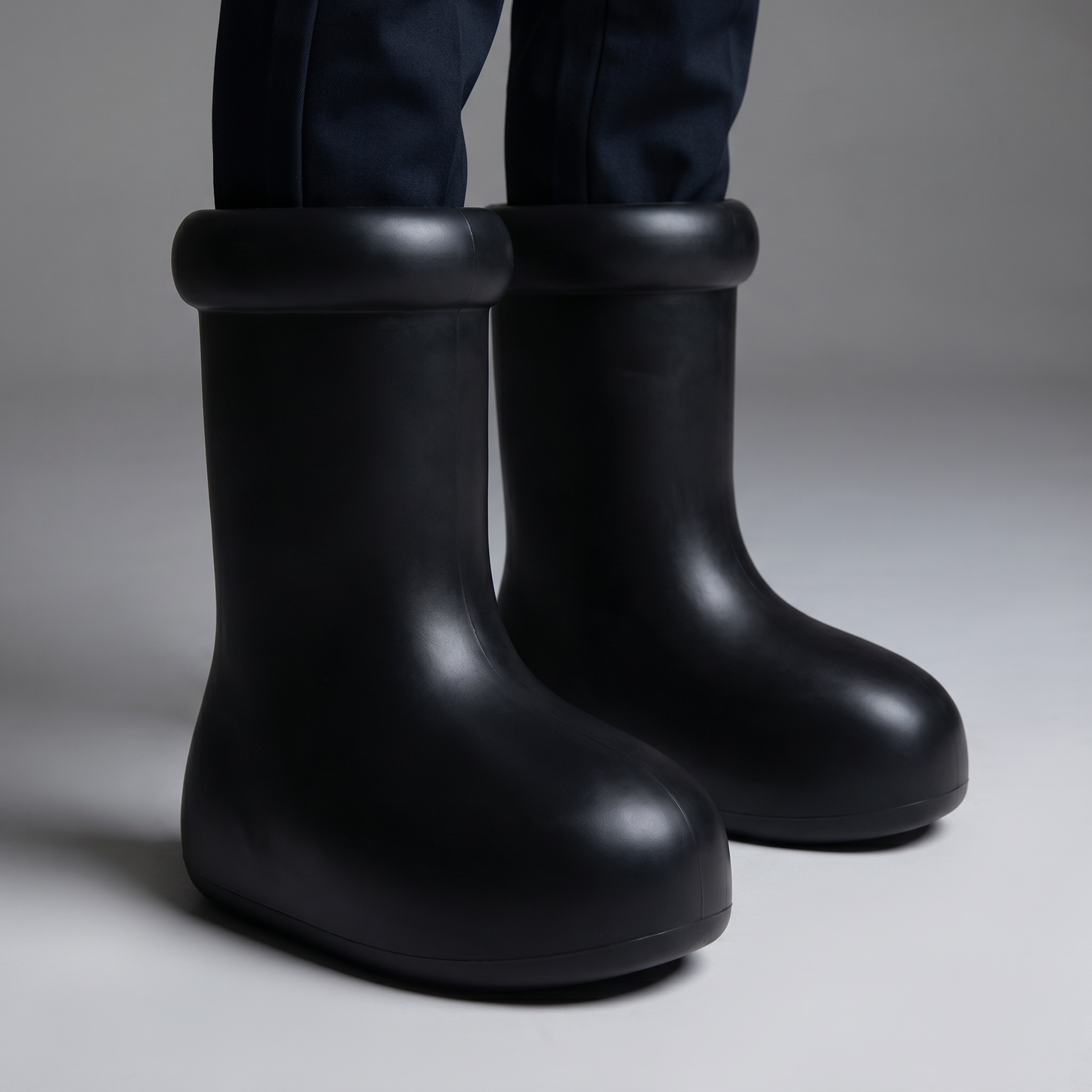 Cartoon Character Boots in Red or Black | Oversized Rounded-Toe Statement Boots