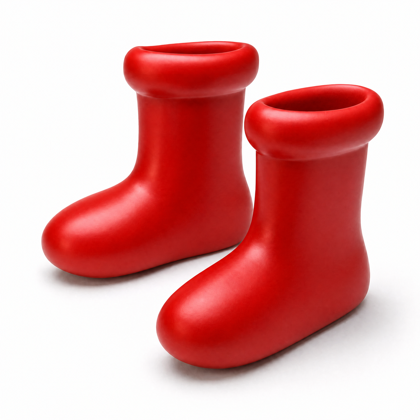 Cartoon Character Boots in Red or Black | Oversized Rounded-Toe Statement Boots