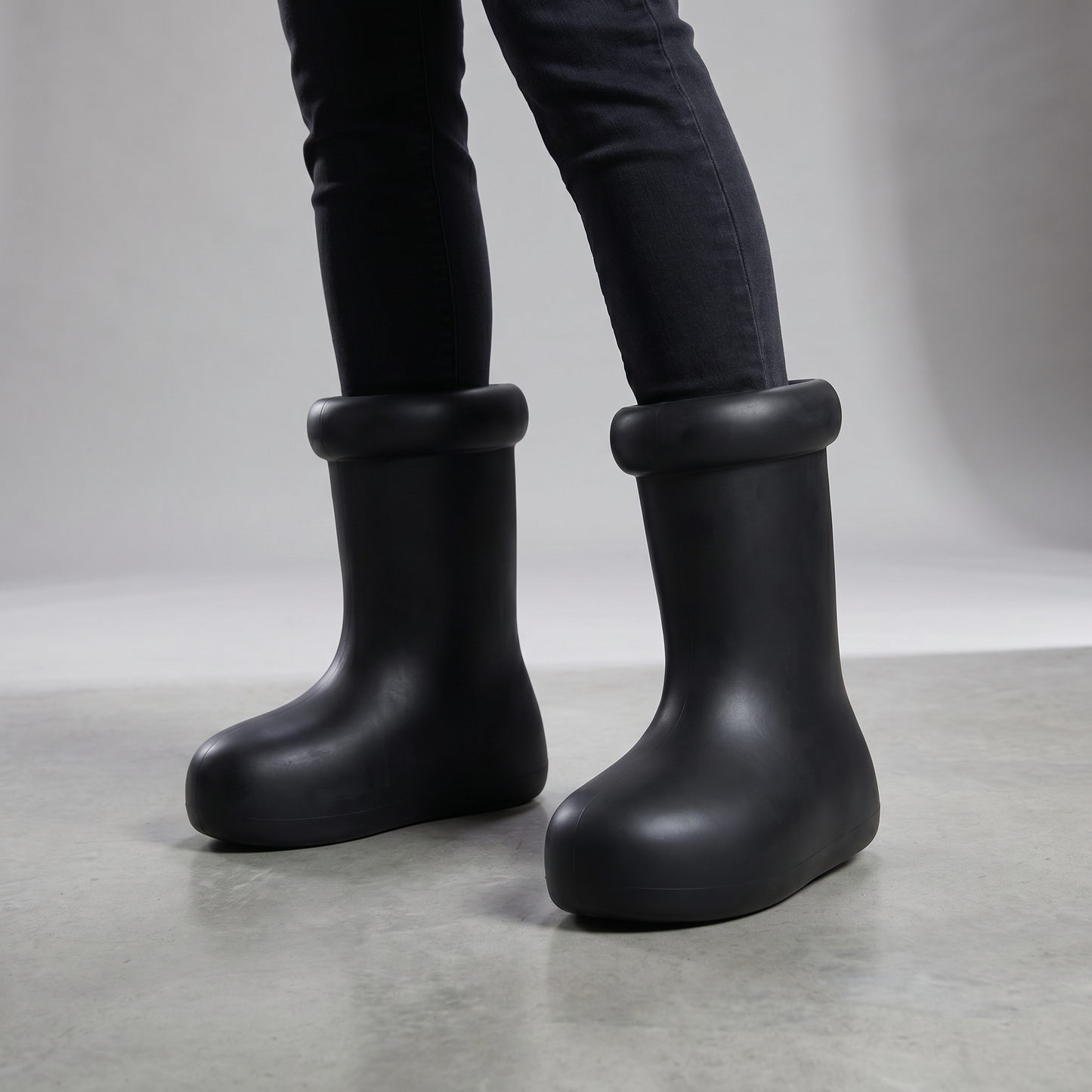 Cartoon Character Boots in Red or Black | Oversized Rounded-Toe Statement Boots