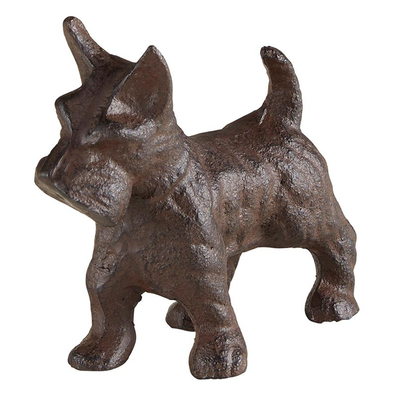 Cast Iron Dog Decor in Rustic Brown | Small Decorative Table Shelf Figurine