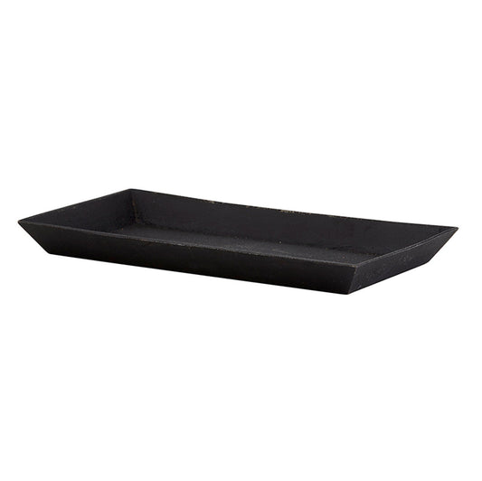 Cast Iron Serving Tray | Rectangular Black Platter | 10" x 6"