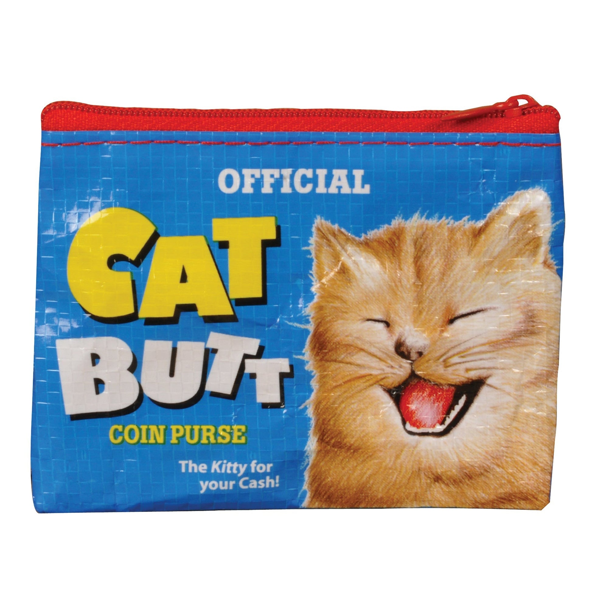 Cat Butt Coin Purse in Blue | Recycled Material | 3"h x 4"w | BlueQ at GetBullish