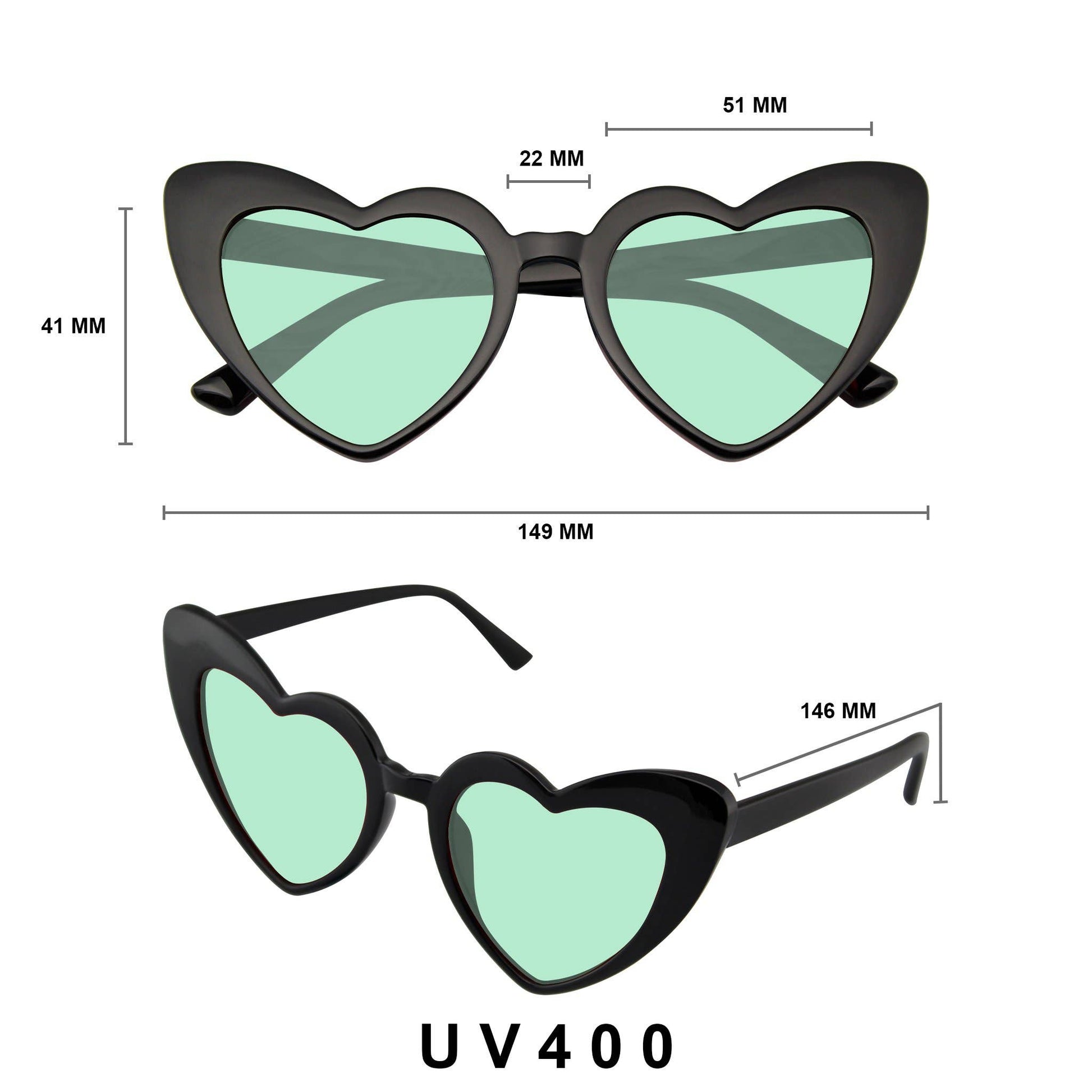 Cat Eye Heart Shape Sunglasses | Retro Festival Color Tinted Sunnies