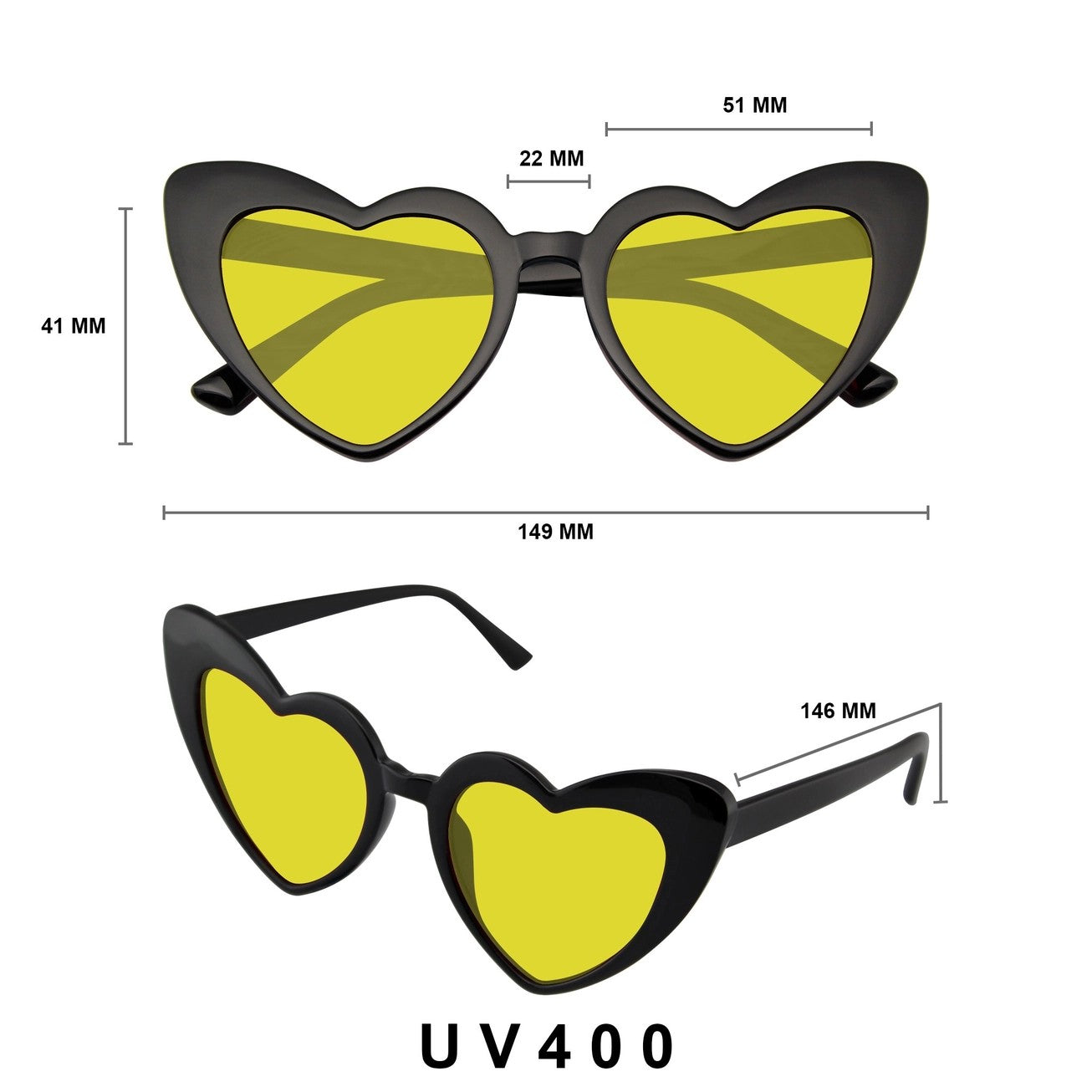 Cat Eye Heart Shape Sunglasses | Retro Festival Color Tinted Sunnies