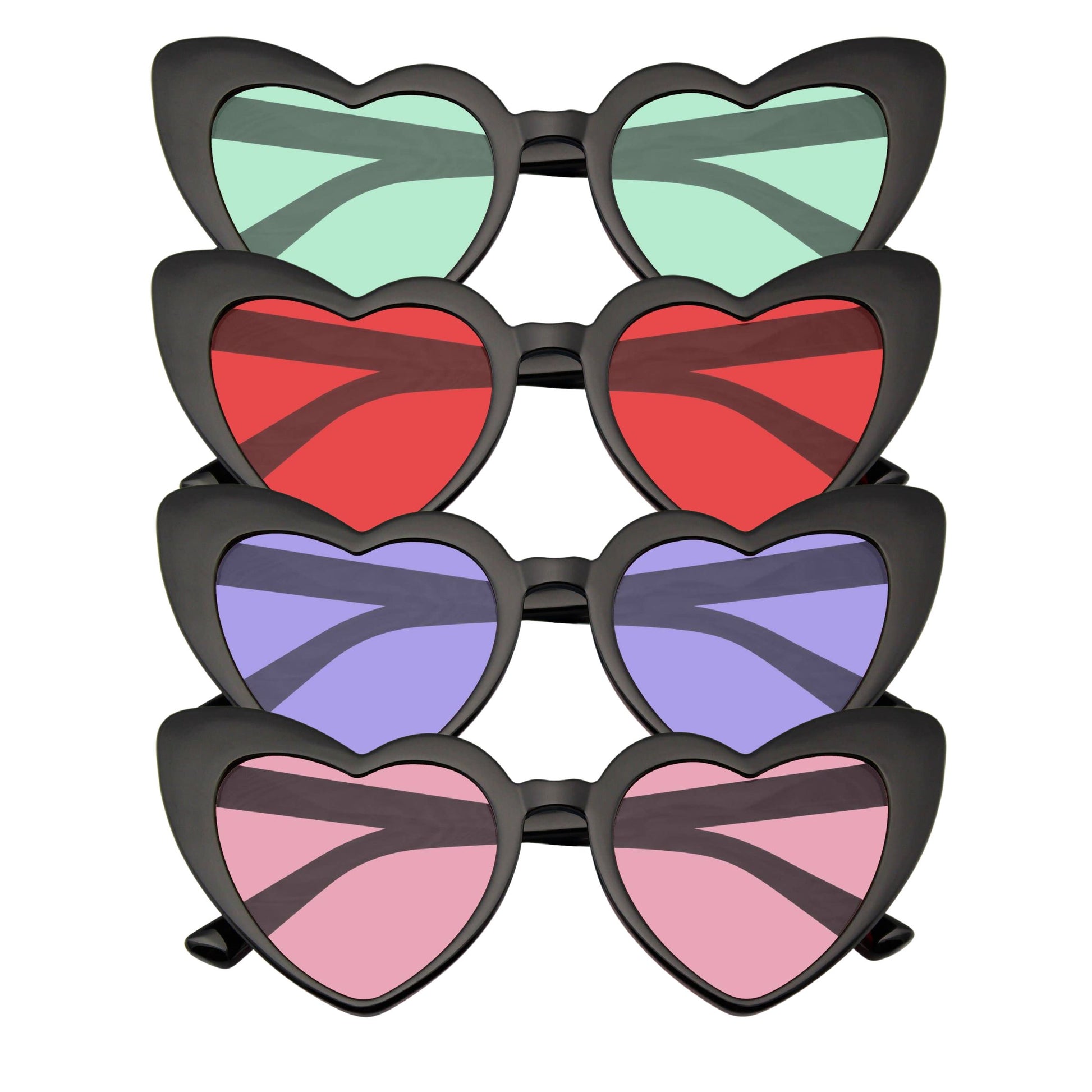 Cat Eye Heart Shape Sunglasses | Retro Festival Color Tinted Sunnies