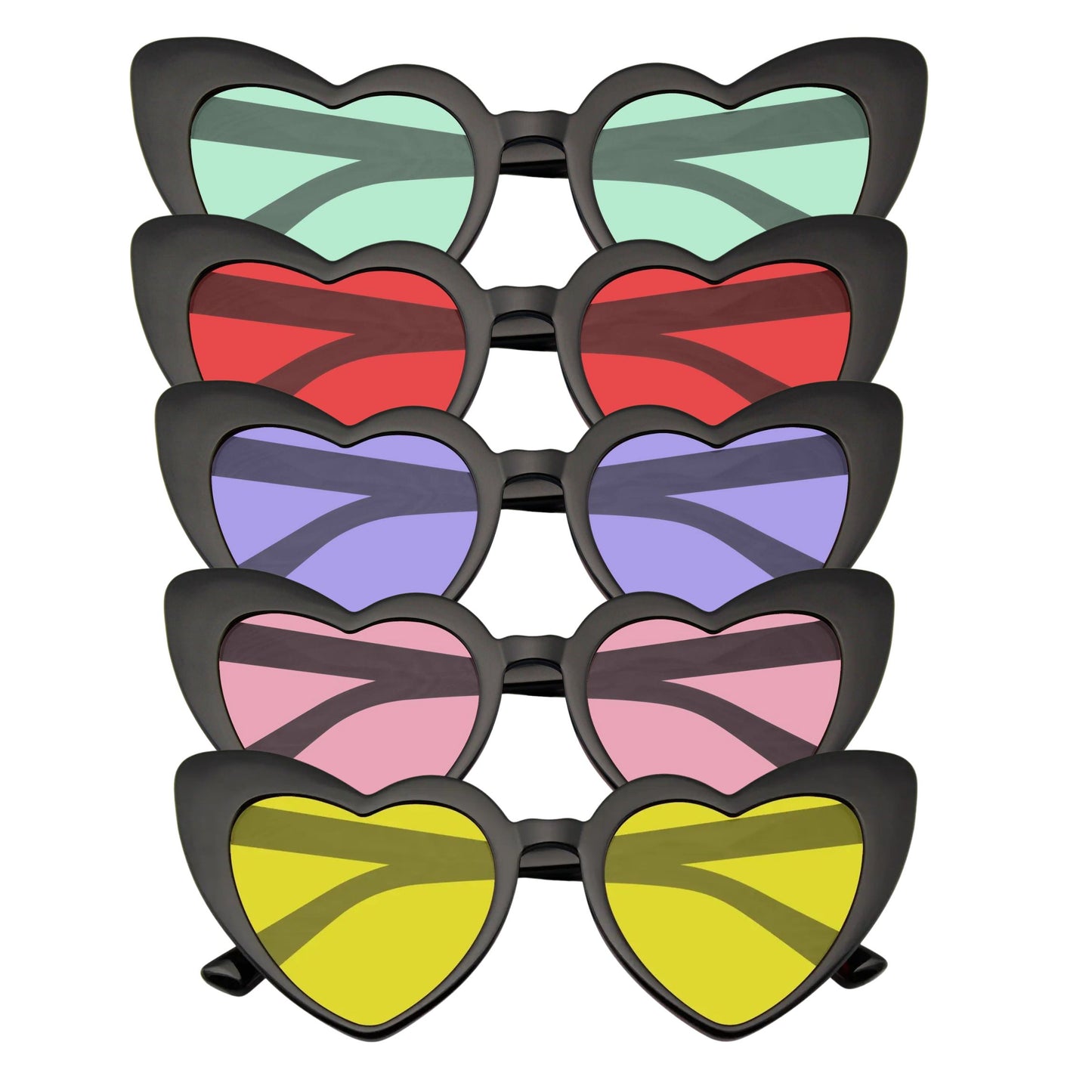 Cat Eye Heart Shape Sunglasses | Retro Festival Color Tinted Sunnies