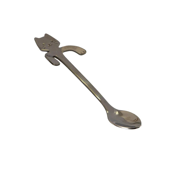 Cat Hanging Tea Spoon in Gold Silver or Black | Stainless Steel Coffee & Tea Spoon for Cat Lovers | 4.5"