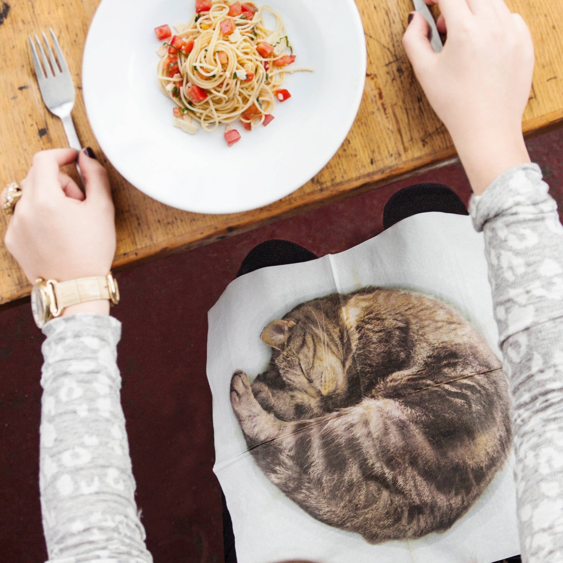 Cat Illusion Paper Napkins | 4 Different Designs to Place in Your Lap