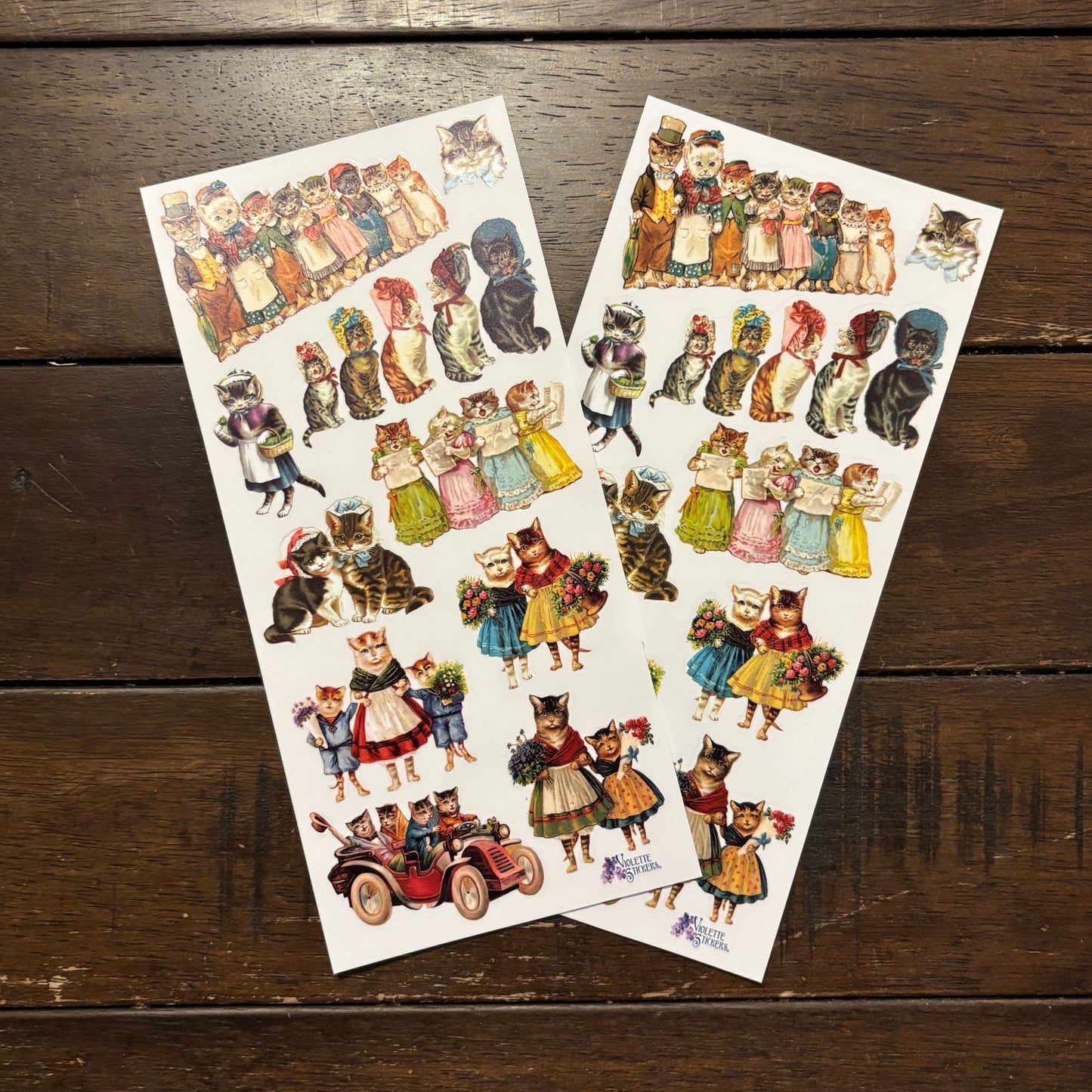 Cat Sing-a-long Stickers | 4" x 4" Stickers | 2 Sheets