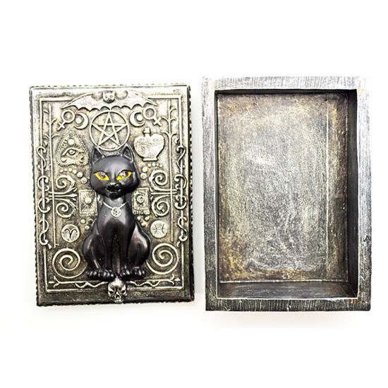 Cat Tarot Box | Black Storage Stash Box