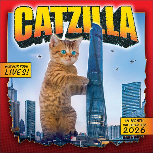 Catzilla 2026 Wall Calendar | Funny Cats Calendar Poster | 12'' x 12''