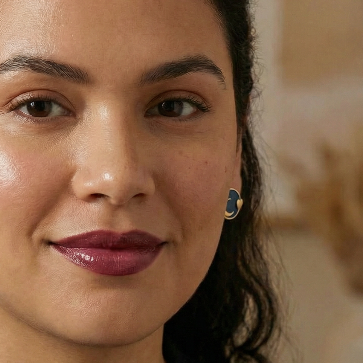 Celestial Blues Gold Post Earrings