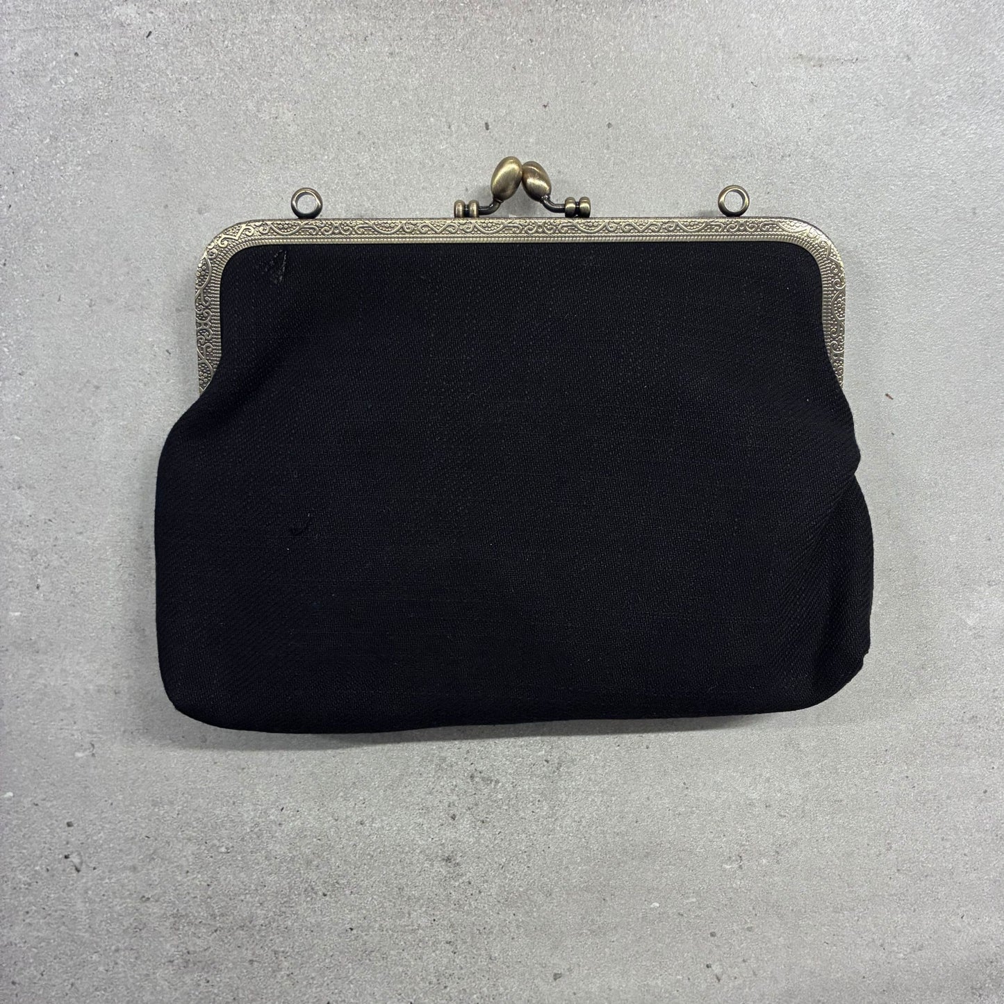 Celestial Mushroom Kiss Lock Bag in Linen Cotton Blend Mater | Embroidered Vintage Purse