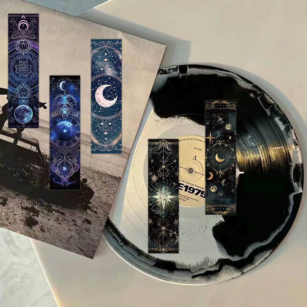 Celestial Tarot Bookmark Set of 30 | Moon & Occult Art Cardboard Bookmarks, Assorted