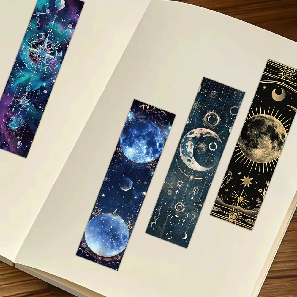 Celestial Tarot Bookmark Set of 30 | Moon & Occult Art Cardboard Bookmarks, Assorted