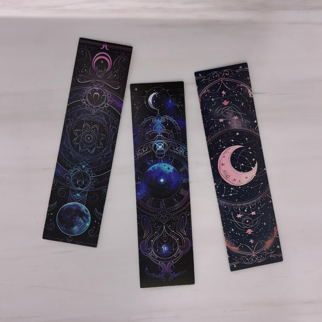 Celestial Tarot Bookmark Set of 30 | Moon & Occult Art Cardboard Bookmarks, Assorted