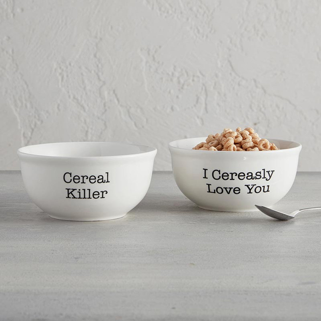 Cereal Killer Ceramic Bowl in White | Minimalist Aesthetic Dinnerware | 6" x 3.5"