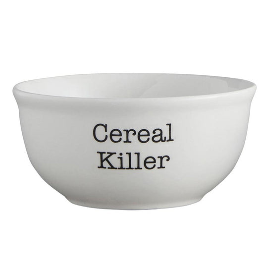 Cereal Killer Ceramic Bowl in White | Minimalist Aesthetic Dinnerware | 6" x 3.5"