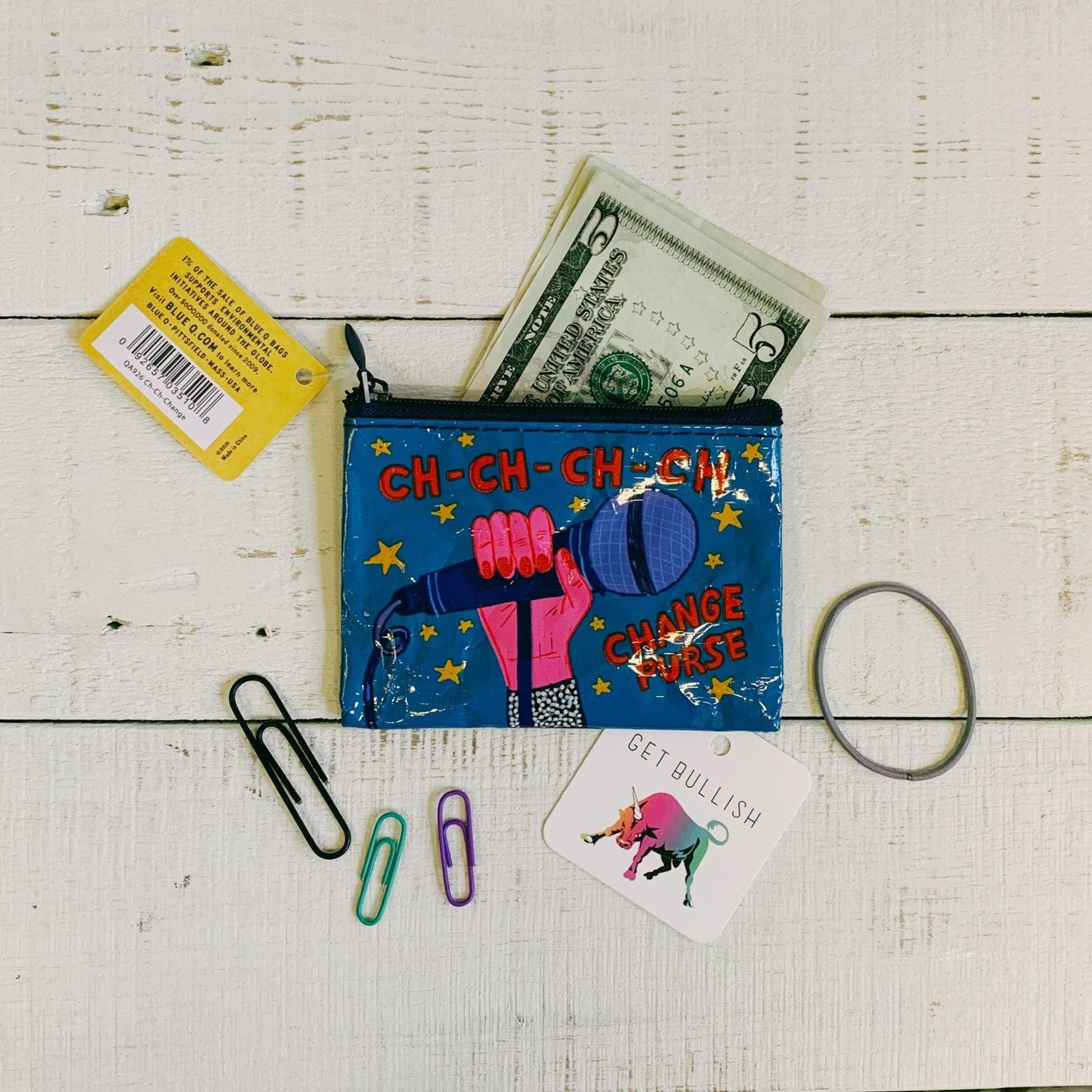 Ch-Ch-Ch-Ch Change Recycled Material Mini Zipper Pouch