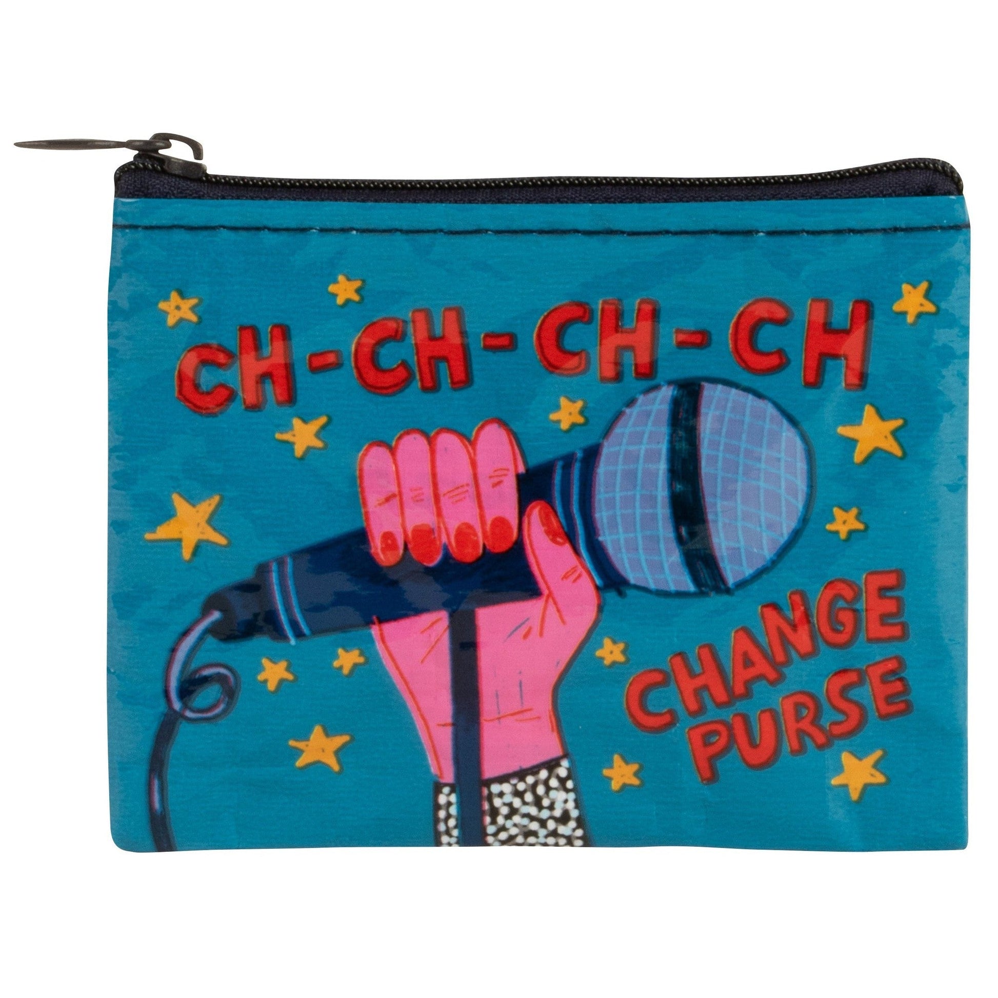 Ch-Ch-Ch-Ch Change Recycled Material Mini Zipper Pouch | Recycled Material | 3"h x 4"w | BlueQ at GetBullish